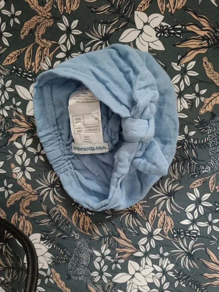 Bonnet bleu noeud Vertbaudet 3-6 mois - photo numéro 2