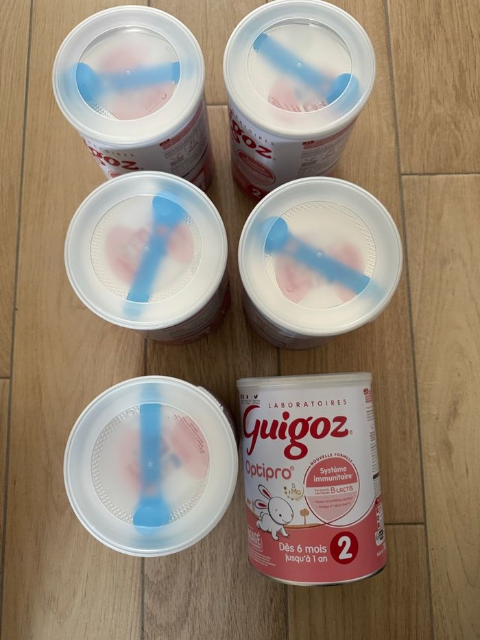 6 boîtes de lait Guigoz Optipro 2ème âge neuves et scellées - photo numéro 2
