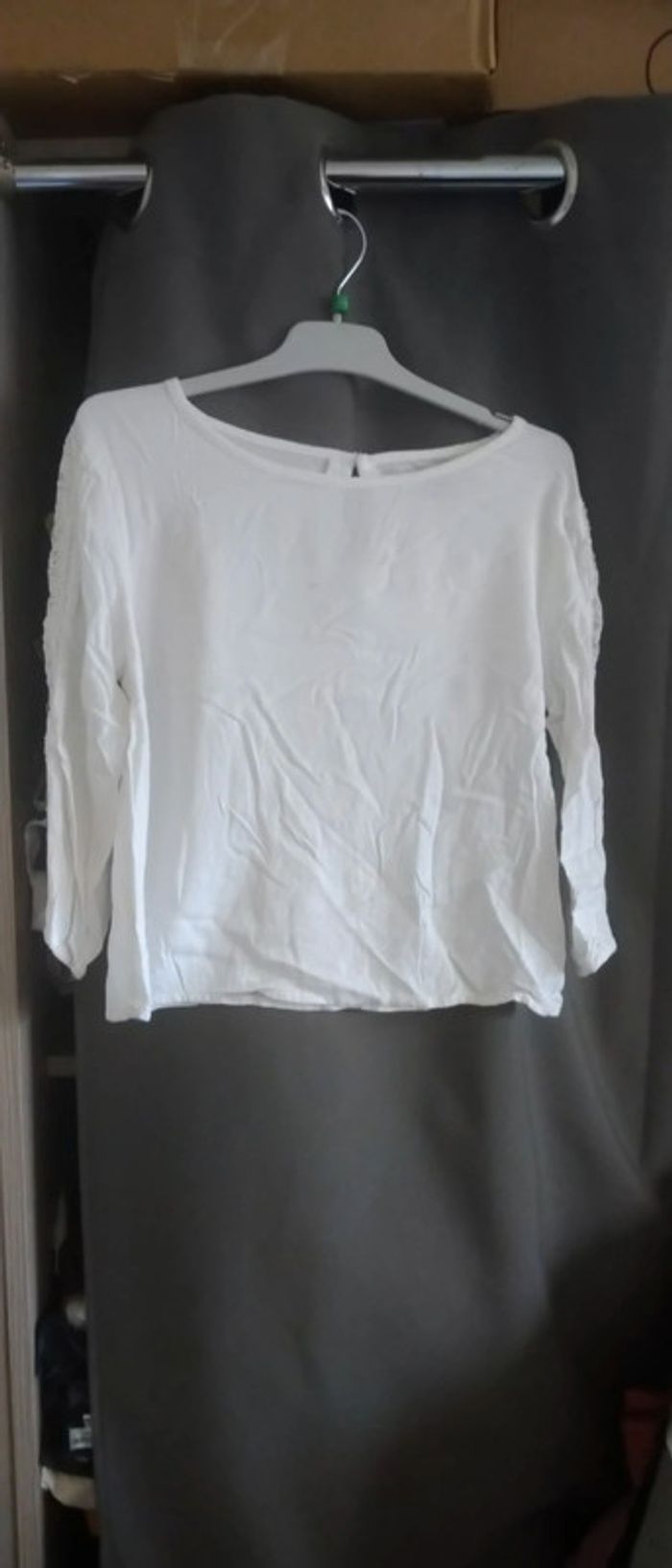 Haut blanc avec dentelle fille 12 ans kiabi