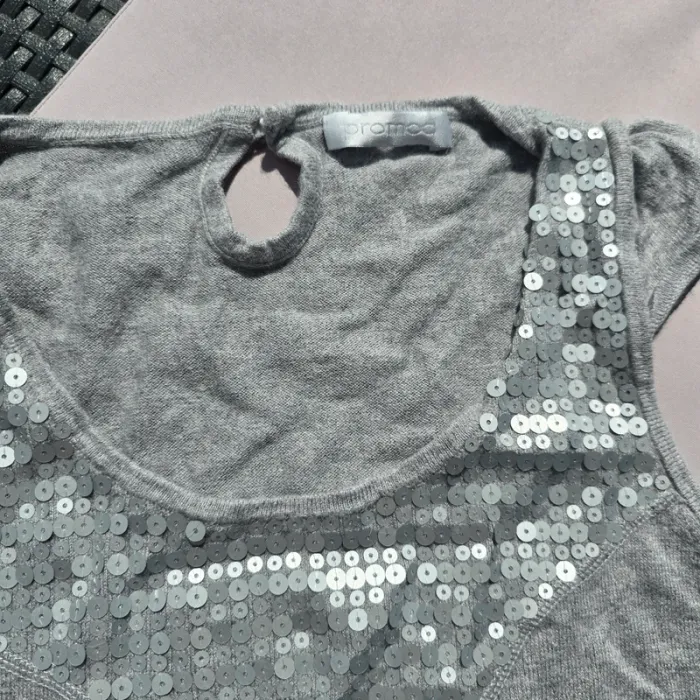 Petit pull gris a sequins promod taille s