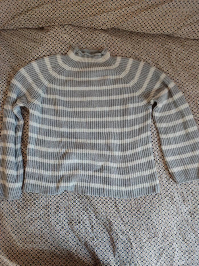 Pull rayé col roulé Mango