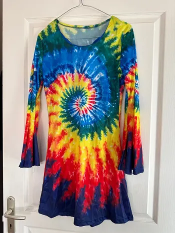 Déguisement taille s ou m hippie 70 80 vintage costume carnaval mardi gras NEUF