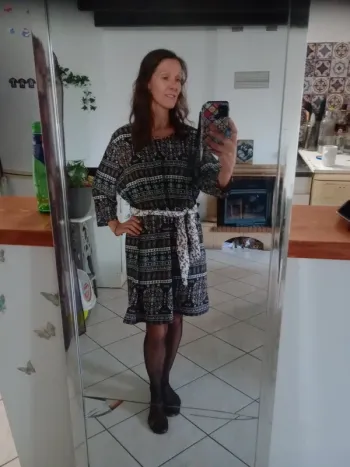 Robe fluide 48 à motifs ethniques/bohème c87