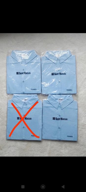 Lot 3 chemises manches longues uni bleu clair femme L