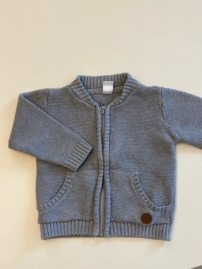 Beau gilet zippé gris 9/12 mois mois Tex baby