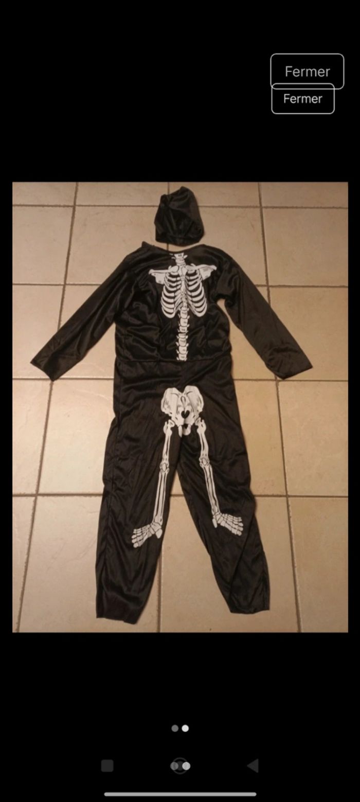 Déguisement squelette 10-12 ans - photo numéro 2