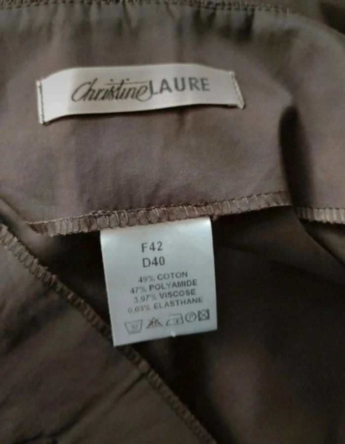 Ensemble tailleur femme jupe longue veste marron - photo numéro 7