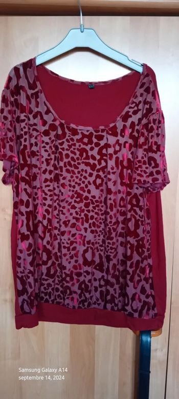 Haut motif léopard rouge femme 44