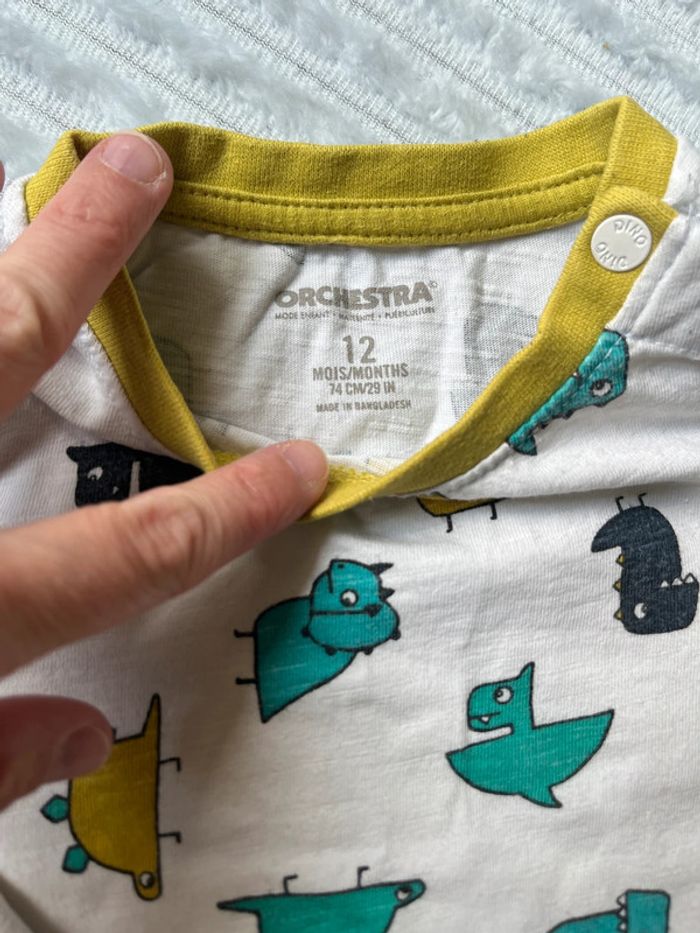 Teeshirt manches longues orchestra dinosaures 12 mois - photo numéro 4