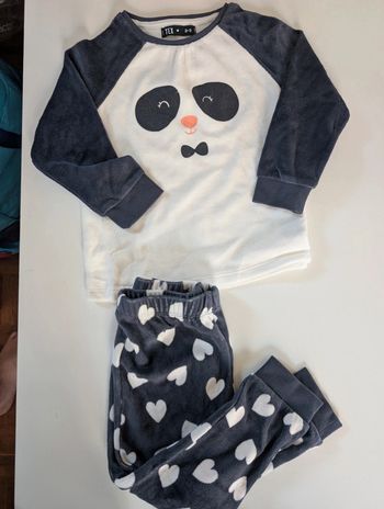 Pyjama velours 2 pièces panda Tex mixte 3 ans neuf