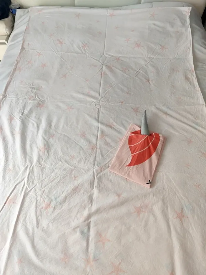 Parure lit 1 personne housse de couette taie licorne - photo numéro 4