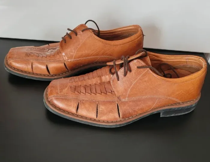 Derbies fisherman homme Canda C&A– cuir camel tressé - photo numéro 2