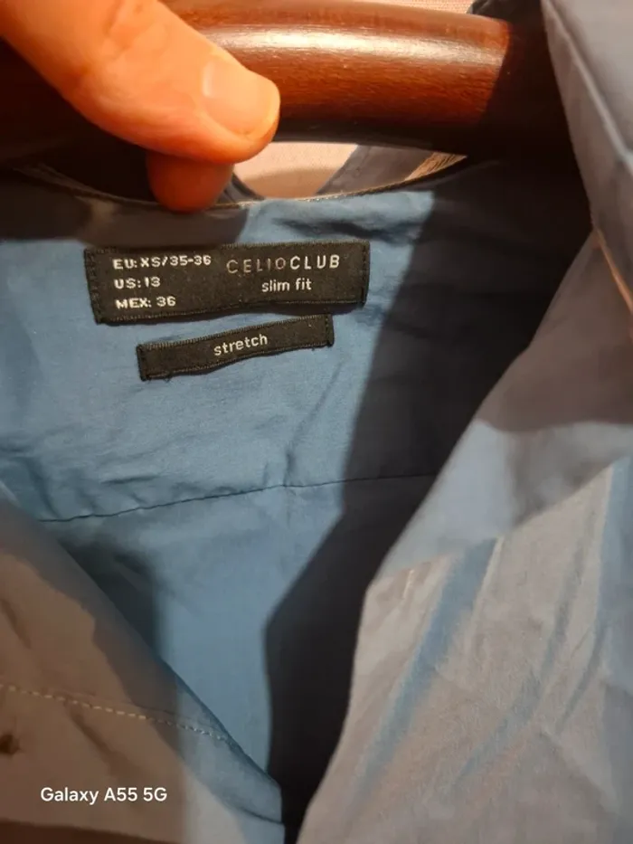 Chemise homme bleu uni, celio S - photo numéro 4
