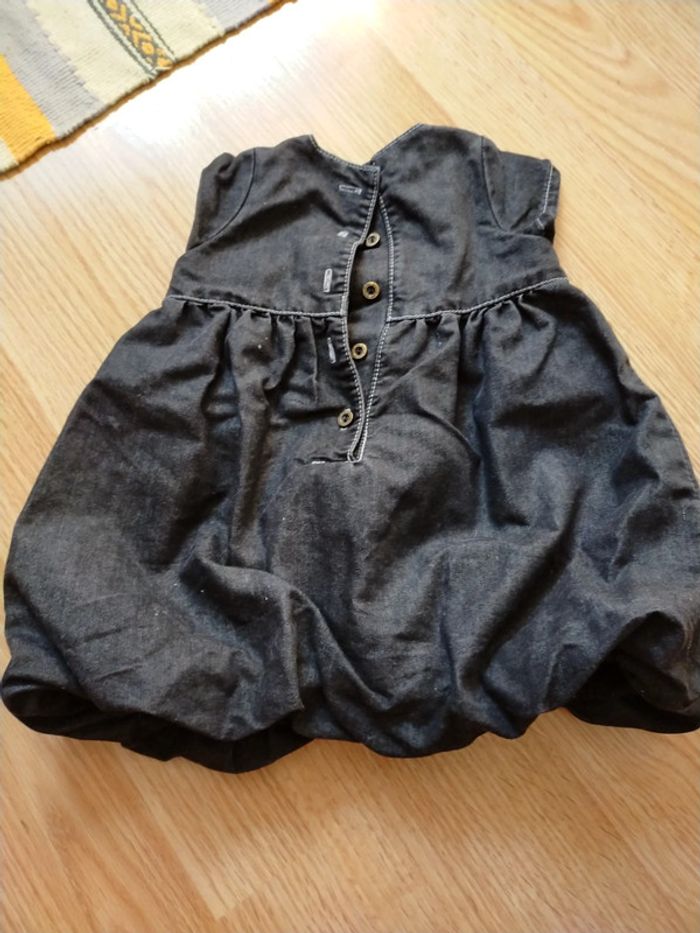 Adorable petite robe boule en jeans noir 6 mois - photo numéro 3