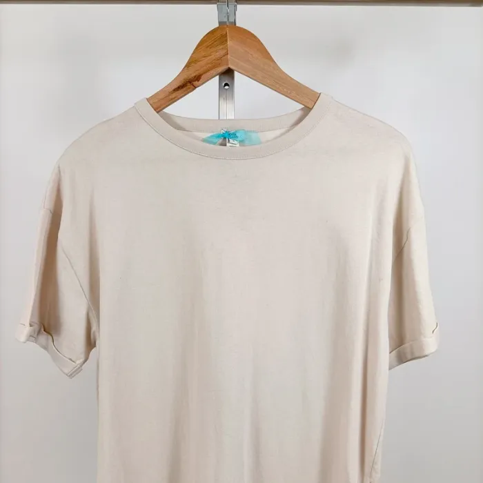 Robe longue beige River Island coupe droite t-shirt 100 % coton T34 neuve avec étiquette A1247 - photo numéro 2