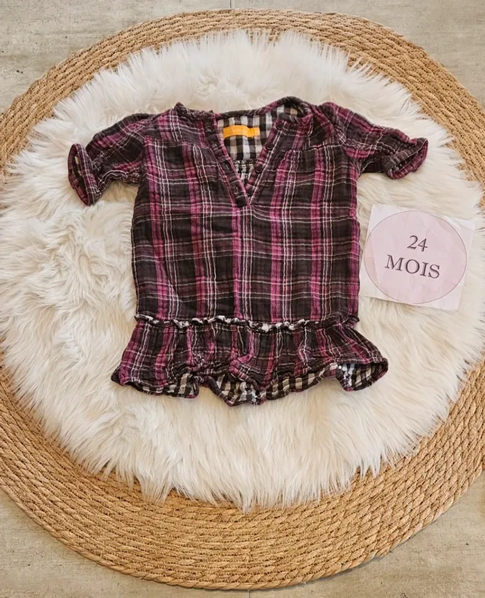 Chemise manche courte 2 ans été fille