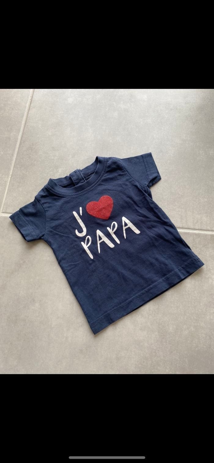 Tee shirt manches courtes J'aime Papa 6 mois