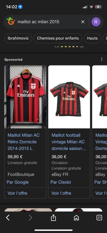 Maillot Ac rétro Milan 2014-2015