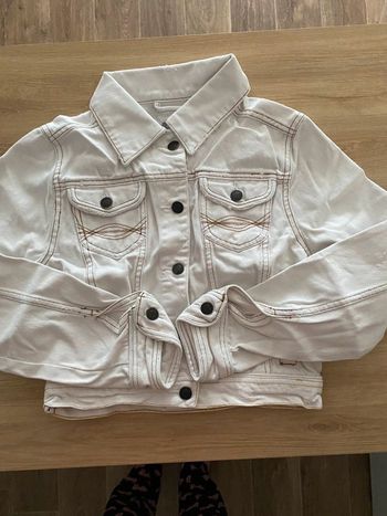 Veste en jean blanche taille M junior