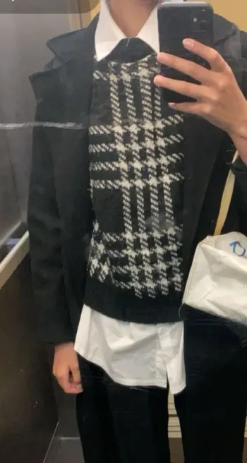 Pull hiver à carreaux