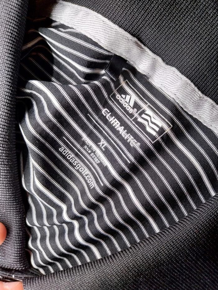 Polo adidas à rayures noir et blanche XL - photo numéro 3