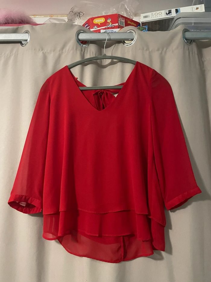 Blouse légère rouge - photo numéro 2