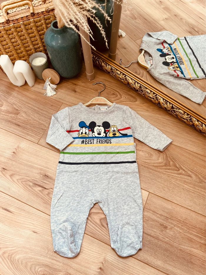 Taille 6 mois pyjama fin garçon Disney gris * Mickey * 💙