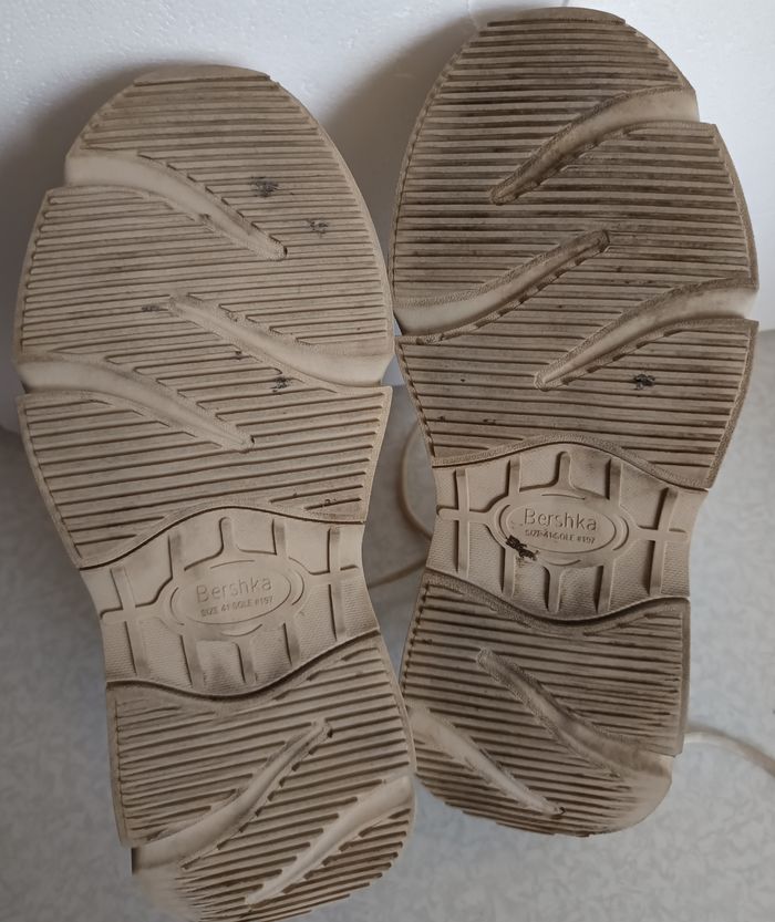 Basket Sneaker Skate Bershka Taille 41 Homme Beige Semelle épaisse - photo numéro 2