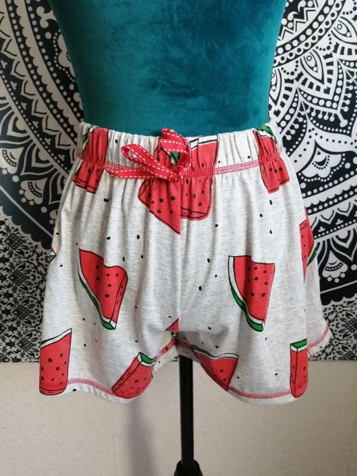 Ensemble de pyjama débardeur et short gris à motifs pastèque / little with you / (S-M) - photo numéro 5