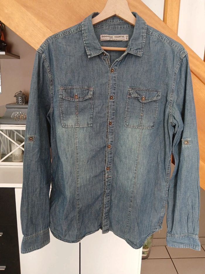 Chemise jeans pour homme Taille L 🌿🌈 - photo numéro 7