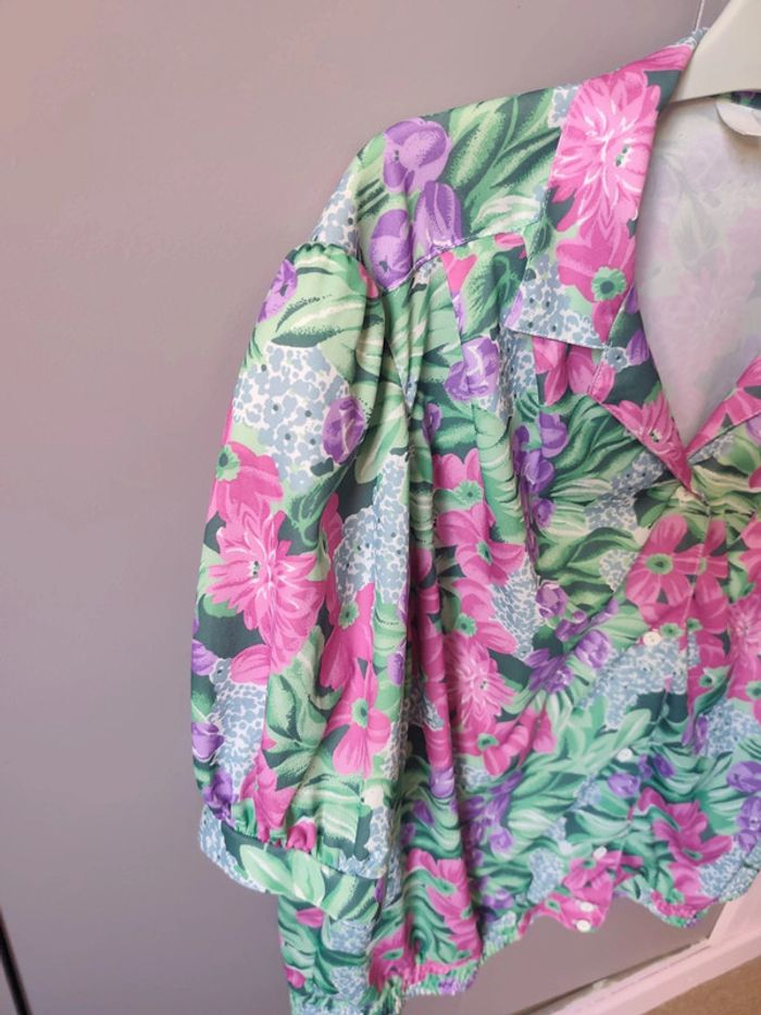 Tshirt à fleurs vintage 50 - photo numéro 3