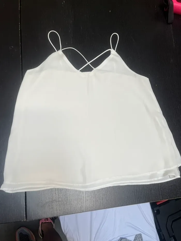 Débardeur ample et léger (voile) blanc cassé S - photo numéro 2