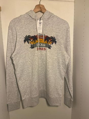 Hoodie gris imprimé “Summer Time” JACK & JONES – Taille S