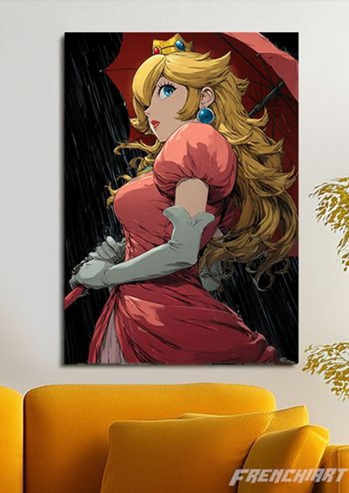 Poster métallique 30cm x 42cm Princesse Peach Mario + aimant mural fourni. - photo numéro 2