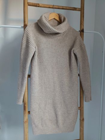 Jolie robe pull en laine beige Camaïeu taille M