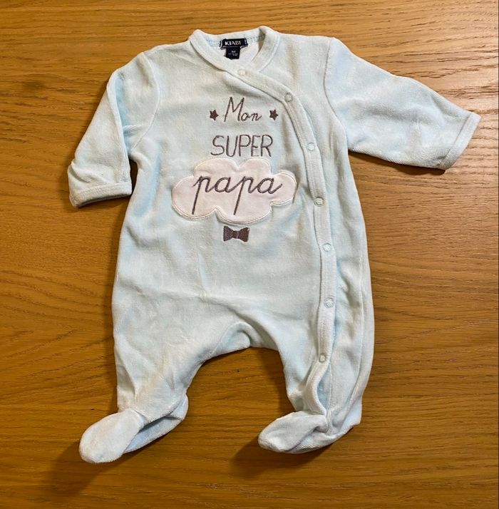 Kiabi Pyjama Grenouillère turquoise Taille 1 mois - photo numéro 2