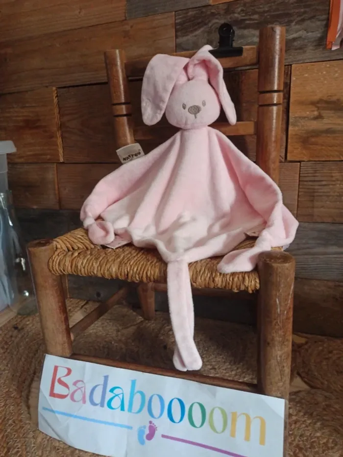 Doudou lapin rose Nattou tbe - photo numéro 2