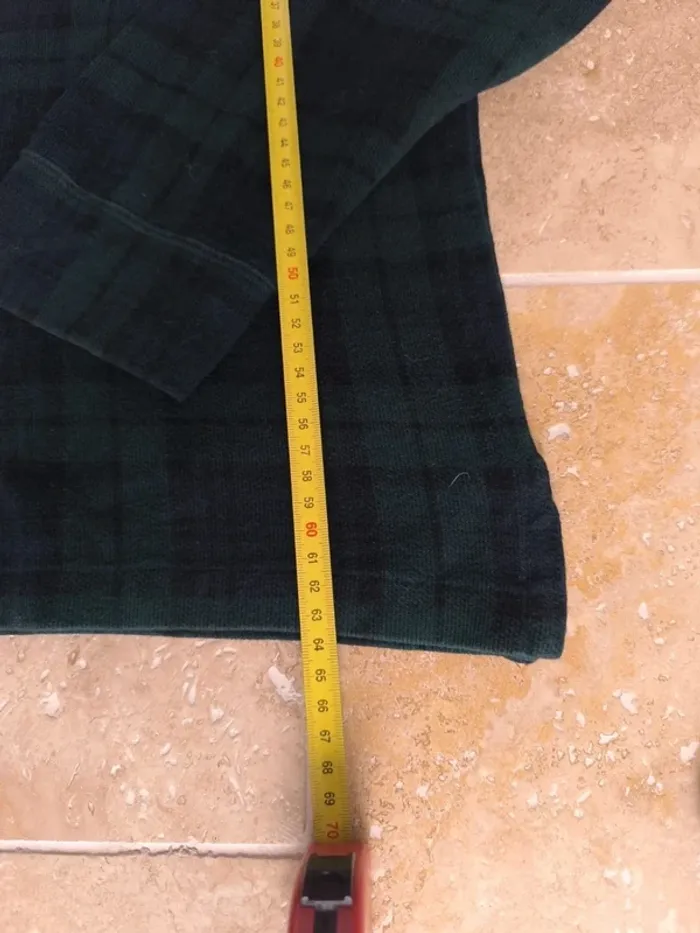 Pull quart Zip homme écossais L Ralph Lauren vert motif carreaux logo jaune excellent état - photo numéro 7