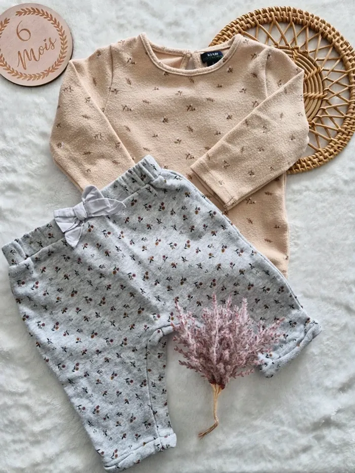 Ensemble pull fin et pantalon molleton 6 mois