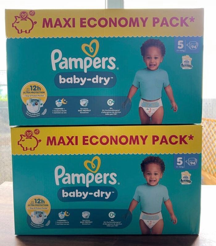 Lot de 2 cartons Pampers taille 5