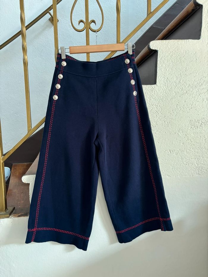 Pantalon large maje bleu marine - photo numéro 3