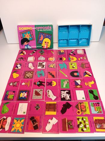 Jeux éducatif vintage Fernand Nathan 1974 domino des opposés et des contraires (Complet)