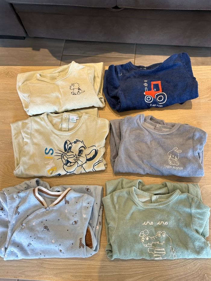 Lot de 6 pyjamas garçon en 18 mois
