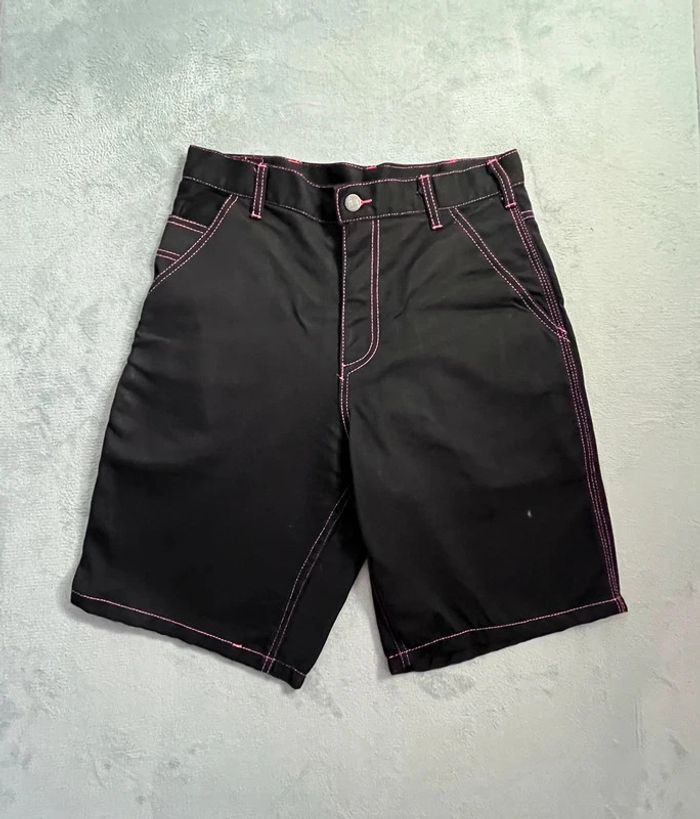 Short/Jort Stussy Black Embroidered Pink Big Logo Back – Taille XL - photo numéro 4