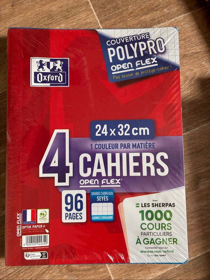 Lot de 4 cahiers Oxford