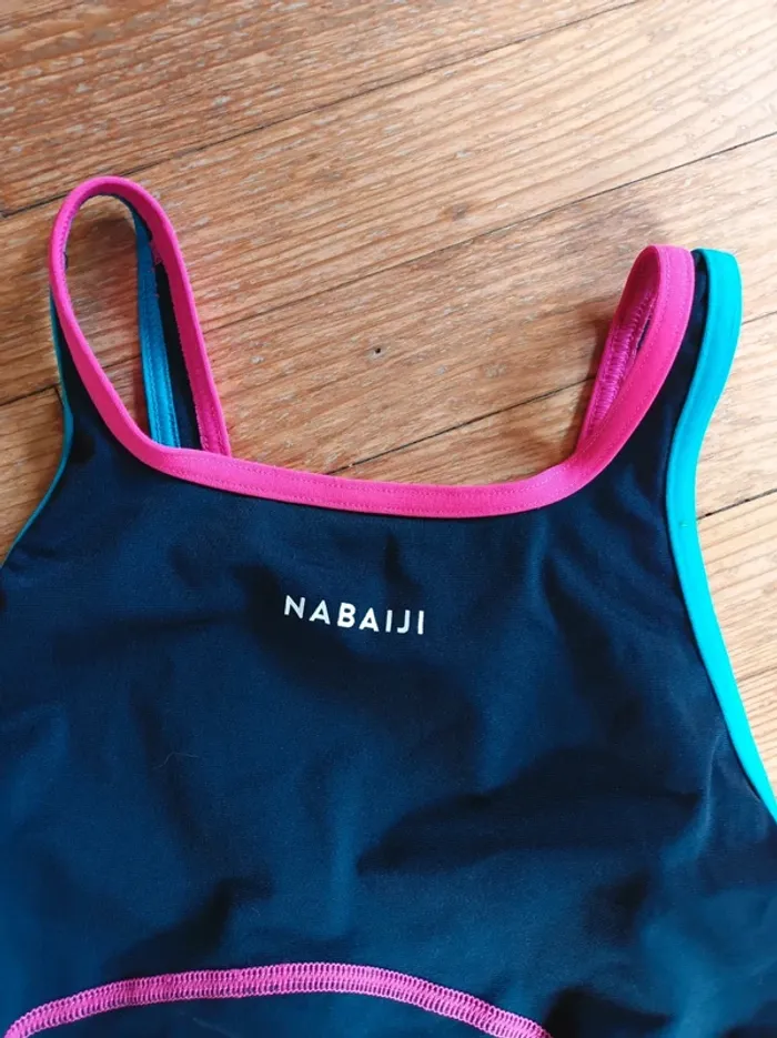 Maillot de bain fille bleu marine Nabaiji - photo numéro 3