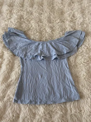 Haut bleu pastel épaules dénudées Tally Weijl taille XS