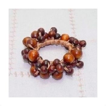 Chouchou Élastique Et Perles Bois