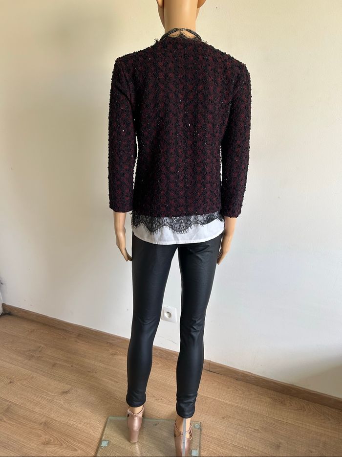 Pull bordeaux et blanc LolaLiza taille française L TBE (taille petit) - photo numéro 6