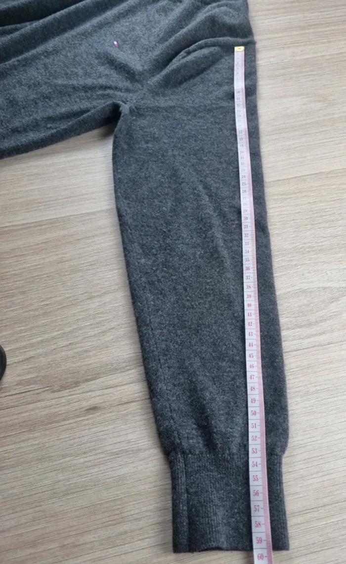 Pull a col V Gris foncé Laine Tommy Hilfiger Homme Taille S - photo numéro 6
